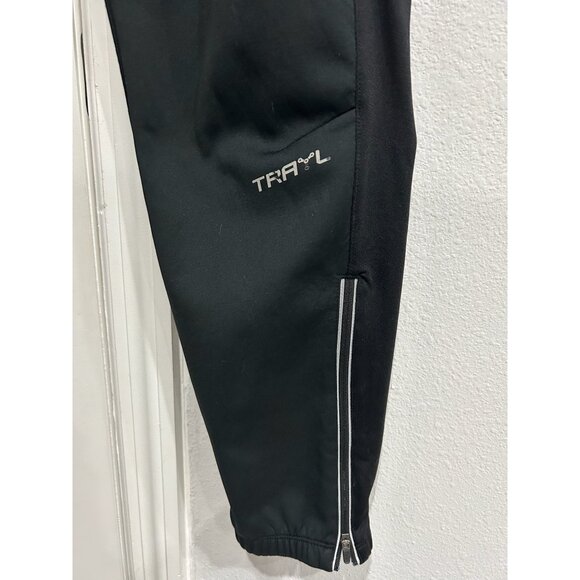 Trayl Black Athletic Cycling Joggers Reflective Detail Zipped Ankle Cuffs Sz Med - Picture 4 of 10